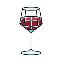 ilustración de vector de icono de color de copa de vino merlot