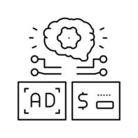 ilustración de vector de icono de línea de publicidad programática