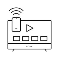 smart tv line icon vector illustration