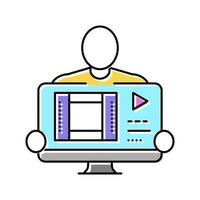 editor video production film color icon vector illustration