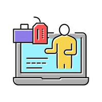 Ilustración de vector de icono de color de gestión de reputación de blogs