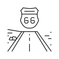 carretera 66 línea icono vector ilustración