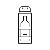 bottle of alcohol box line icon vector illustration