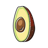 cut brown avocado color icon vector illustration