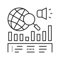 news coverage analysis line icon vector illustration