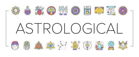 Astrological Objects Collection Icons Set Vector