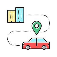 car direction tracking at home color icon vector illustration