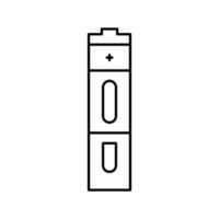 Ilustración de vector de icono de línea de energía de energía de batería aa