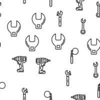 wrench tool spanner repair vector seamless pattern
