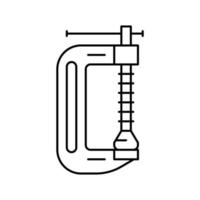 c clamp line icon vector illustration