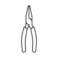 long nose pliers line icon vector illustration