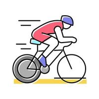 Ilustración de vector de icono de color de bicicleta de equitación deportiva