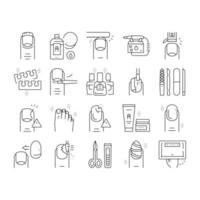 Manicure And Pedicure Collection Icons Set Vector