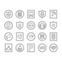 Public Service Signs Collection Icons Set Vector