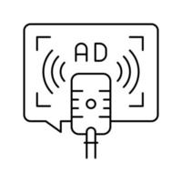 publicidad en la ilustración de vector de icono de línea de radio