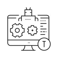 ilustración de vector de icono de línea de incidente de reparación automática