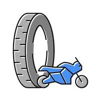 Ilustración de vector de icono de color de neumáticos de motocicleta