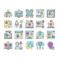 Startup Business Idea Launching Icons Set Vector