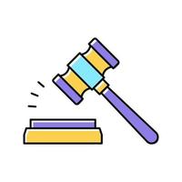 judge hammer color icon vector illustration