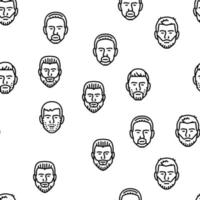 beard hair style face male vector seamless pattern