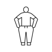 pérdida de peso vih síntoma línea icono vector ilustración