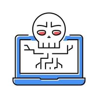 computer death programm color icon vector illustration