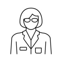 ilustración de vector de icono de línea de trabajador social