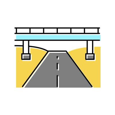 road and bridge color icon vector illustration
