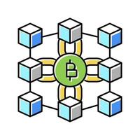 blockchain finance technology color icon vector illustration