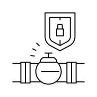 protection system of pipeline construction line icon vector illu