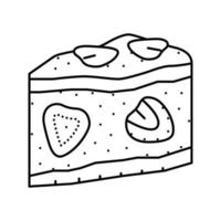 strawberry cake line icon vector illustration