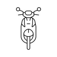 scooter transporte vehículo línea icono vector ilustración