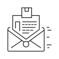 order sending in letter line icon vector illustration