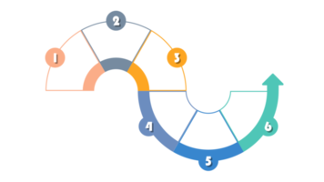 infographie avec 6 étapes, processus ou options. png