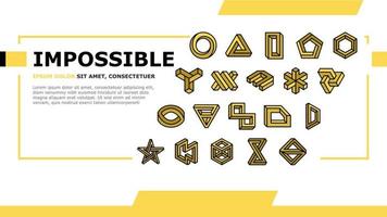 impossible geometric shape landing header vector