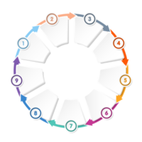 infográfico com 9 etapas, processos ou opções. png