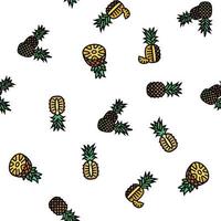 pineapple fruit tropical food vector seamless pattern