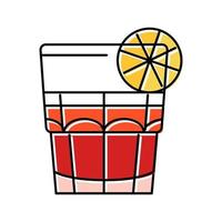 Ilustración de vector de icono de color de bebida de copa de cóctel sazerac