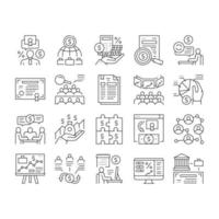 Stakeholder Business Collection Icons Set Vector