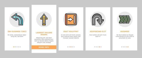 arrow right next sign up onboarding icons set vector