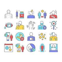 Chicken Pox Disease Collection Icons Set Vector