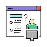 hacer una pregunta para resolver el problema color icono vector ilustración