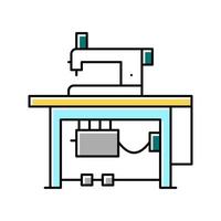 máquina de coser textil lugar de trabajo color icono vector ilustración