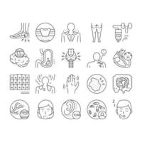 Disease Human Problem Collection Icons Set Vector