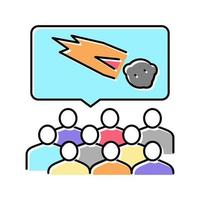 comet planetarium discussion color icon vector illustration