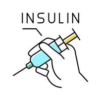 insulin syringe color icon vector illustration