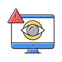Ilustración de vector de icono de color espía de usuario de computadora