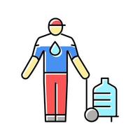 deliveryman delivering water color icon vector illustration