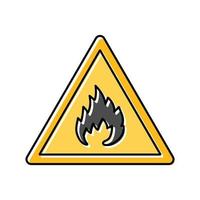 ilustración de vector de icono de color de fuego de advertencia