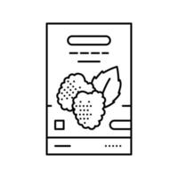 hoja blackberry planta línea icono vector ilustración